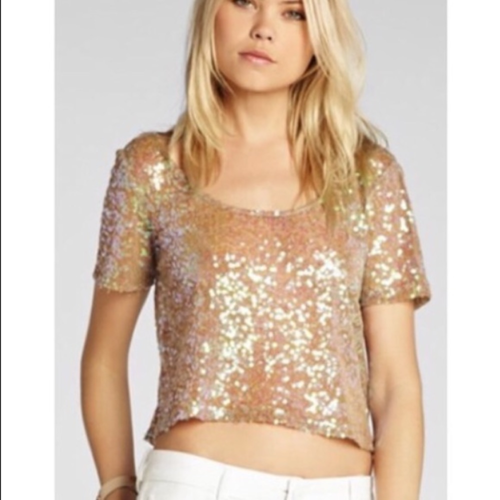 Bcbgeneration Sequin Crop Top
